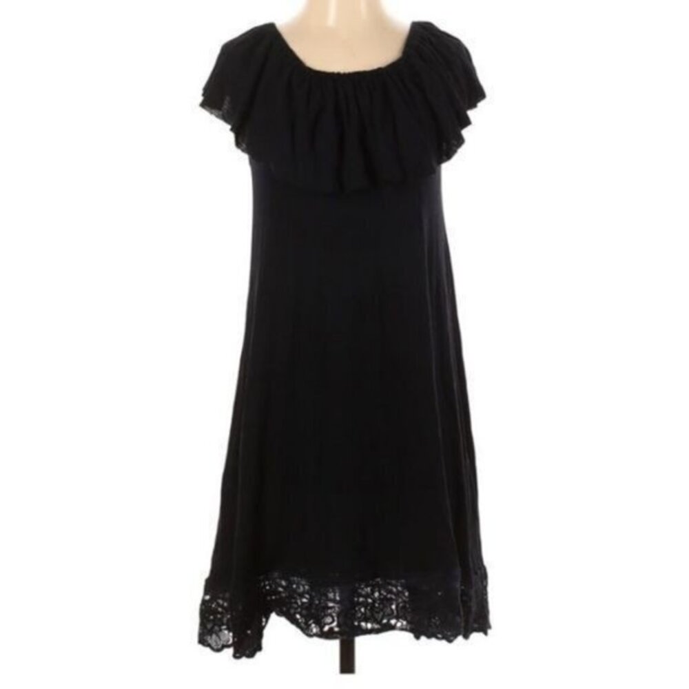 Nightcap Off Shoulder Ruffle Dress with Lace Hem